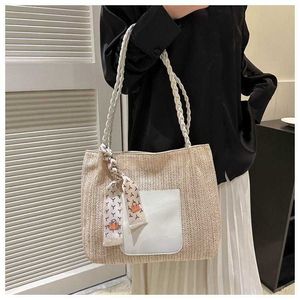 Beach Bags Large Capacity Bag for Women's Trendy Woven Shoulder Summer Fashion Grass Casual totes