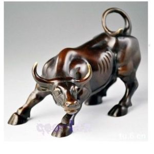 5 5 Statua di bue feroce toro in bronzo di Big Wall Street234j