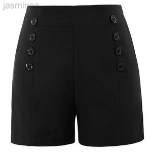 Calções femininos bp retro calças curtas vintage cintura botões decorados calções de marinheiro verão moda francesa casual calças de fitness ldd240312
