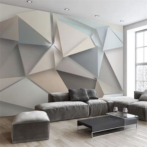 Anpassad PO Wall Paper 3D Modernt TV bakgrund vardagsrum sovrum abstrakt konst vägg väggmålning geometrisk vägg täcker tapeter297m