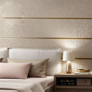 Modern Concise Deer Velvet Non Woven Wallpaper Horizontal Stripe Video Wallpaper Bedroom Suede Fabric TV Background264V