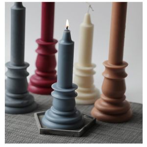 Craft Tools Candlestick Cone Handmade Candle Mold Diy Church Statue Gips levererar Akryl Transparent Mould2460