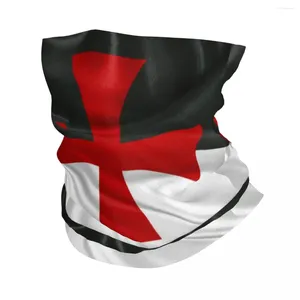 Bandanas Flag Of Knights Templar Bandana Neck Gaiter For Hiking Cycling Women Men Wrap Scarf Medieval Crusades Cross Headband Warmer