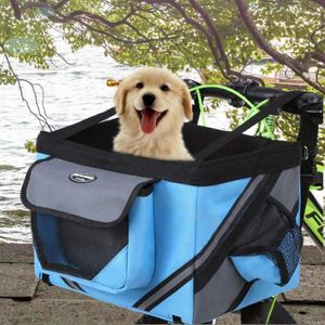 Cão de carro assento cobre dobrável cesta de bicicleta pequeno animal de estimação gato cestas de bicicleta guiador transportador dianteiro para viagens shopping261n
