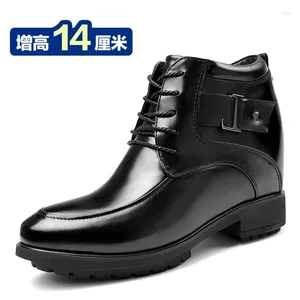 Casual Shoes Fashion Calf Läderhöjd Ökande höjda med dolda klackar växer extra högre 10-14 cm osynligt