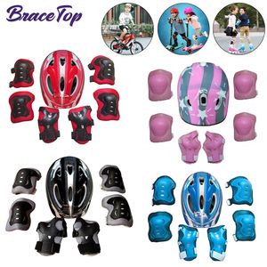 7Pcs Kids Skating Protective Gear Set Children Knee Wrist Guard Elbow Pads Bicycle Skateboard Ice Skating Roller Protector Guard 240227