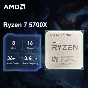 AMD New Ryzen 7 5700X R7 5700X 3.4 GHz 8-Core 16-Thread CPU Processor 7NM Socket AM4 Desktop Gaming For B550 B550M MotherBoard