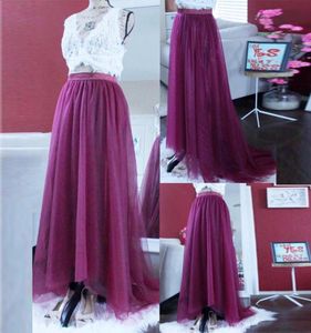 Custom color high low skirt hilo tulle modern bridal tulle wedding skirt reception bridesmaids skirts rehearsal Party Skirts7162711