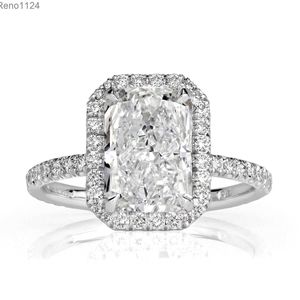 custom fine jewelry s925 sterling silver 1ct 2ct 3ct 4ct 5ct gra certified iced crushed radiant moissanite engagement ring