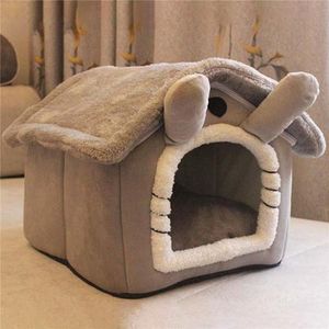 猫ベッド家具折りたたみ式ディープスリープペットハウス屋内冬の暖かい居心地の良い小さな犬の子猫のためのテディ快適な犬小屋suppl183m