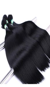 Damer silkeslen raka bulkar 12 storlekar hela svart hår råa förlängningar väver wefts bulk huvudmotståndare afrikanskt syntetiskt hår we4900784