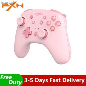 Kontrolery gier joysticks PXN kontroler Nintendo Switch Gamepads na PC iOS 16 Bluetooth Wireless dla Switch Lite/PC USB Cable zdalny NFC Pink 24312