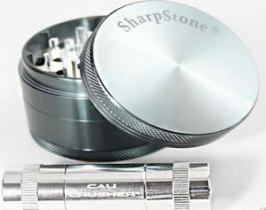 2015 New Metal Herb Grinder Sharp Stone 4パート50mmハーブタバコCNC歯フィルターネットドライハーブ気化器ペン蒸気蒸気E 2305259