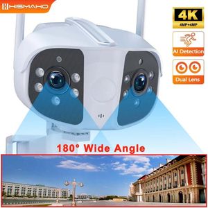 WiFi Kamera Çift Lens Açık Güvenlik Koruması CCTV Video Gözetimi Akıllı Ana Sayfa 180 ° Ultra Geniş Açılı Ip Cam