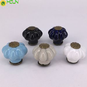 10pcs Małe dyniowe ceramiczne gałki szafki kuchennej szafki ciągnięcia szafy do drzwi do szuflady pokrętła rąk 201M