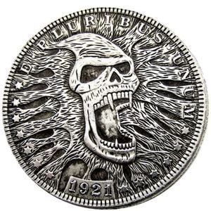 HB36 Hobo Morgan Dollar Skull Zombie szkielet kopia monety mosiężne ozdoby rzemieślnicze akcesoria do dekoracji 2544