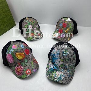 Men Canvas Baseball Caps Designer Striped Hat Women Fitted Caps Flower Print Hat Cartoon Printed Hat Summer Breathable Sun Hat