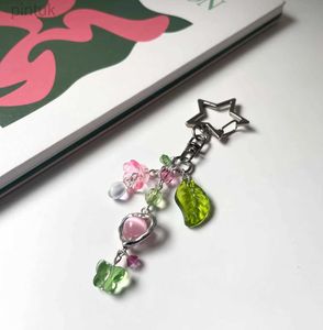 Keychains Lanyards TXT TEMPTATION inspired beaded keychain | moa gift | KPOP accessories | handmade beaded keychain | pink and green keychain ldd240312