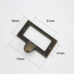 73 x 62 mm antiker Etikettenrahmen, Schubladen-Kartenhaltergriff mit Schrauben2077