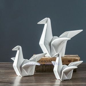 Objetos decorativos estatuetas casa moderna cerâmica mil guindastes de papel origami abstrato artesanato mobiliário infantil r239k