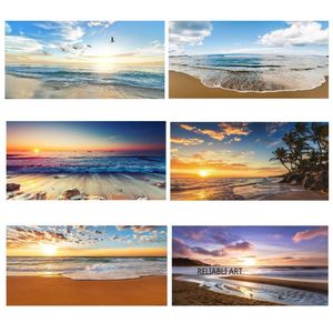 Modern Sea Wave Beach Sunset Canvas Måla Nature Seascape Affischer and Prints Wall Art Pictures for Living Room Decoration248Z