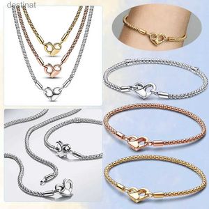 Beaded New 925 Silver Heart Armband Padlock Clasp Snake Chain Loved Anniversary for Women Gifts Valentines Day for Party Marriage Diyl24213