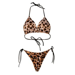 Costume da bagno bikini tinta unita cinturino a tre punti perizoma costumi da bagno sexy W6CE