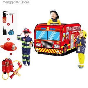 Giochi con la sabbia Divertimento in acqua Bambini Costume da pompiere Gioco di ruolo Uniforme della polizia Bambini Camion dei pompieri Auto Pistola ad acqua Giocattoli Set Ragazzo Ragazza Vigile del fuoco Cosplay Fantasia Regalo L240312