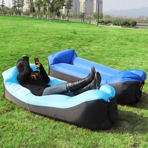 Mat Pillowshaped Inflatable Sofa Outdoor Lazy Sleeping Bag Sofa Bed Folding Hammock Air Cushion Beach Grass Park Air Bed Camping