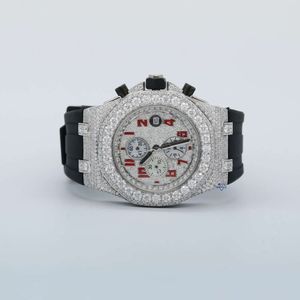 손목 시계가 Moissanite Diamonds로 제작 된 탁월한 stainls 강철 고급 다이아몬드 보석을위한 손목 시계를 강조하십시오.