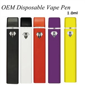 Cartuccia di penne per vaporizzatore monouso ricaricabile personalizzata con penna Vape Batteria da 280 mAh vuota Cartuccia di penne per vaporizzatore con baccelli da 1 ML con finestra di visualizzazione Logo a colori OEM