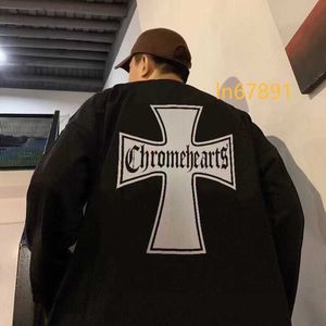 Mens Hoodies Sweatshirts Ch designer Clothing Hoodie Heart Cro Ch Cross Off Shoulder Sleeve Black Plush Sweater Streetwear Chromes 2024