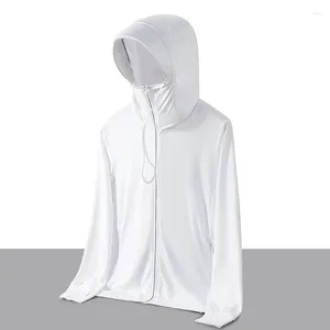 Giacche da uomo Abbigliamento per la protezione solare Estate Primavera Poliestere Misto Spandex Giacca accogliente Cappotto sottile con cappuccio Capispalla grigio blu blu scuro