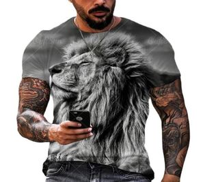 Men039s Magliette Men39s Maglietta Moda Estate Stampa 3D Animale Re della foresta Leone Tigre Modello Strada Personalità W2807941