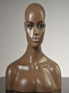 Realistisk glasfiber mannequin huvud byst svart hud för peruk smycken och hatt B63664945