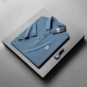 Polos masculinos de alta qualidade marca manga curta algodão bordado camisa polo verão clássico coreano camiseta fino ajuste ldd240312