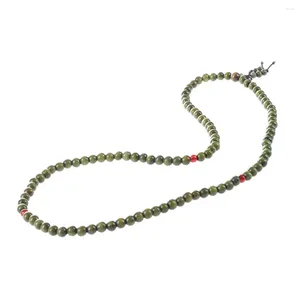 Braccialetti a maglie Perline di legno di sandalo verde oliva Buddha Buddista Mala Collana elasticizzata Rosario 29