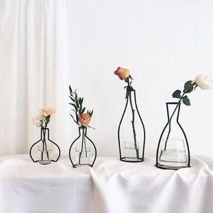 Novo estilo retro linha de ferro flores vaso metal planta titular moderno sólido decoração para casa estilos nórdicos ferro vase203x