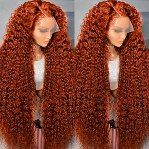 250 % 30 40 Curly Ginger Orange 13x6 Lace Front Human Hair Perücken 13x4 Lace Frontal Wig Deep Wave 5x5 Glueless Baby Hair Wear