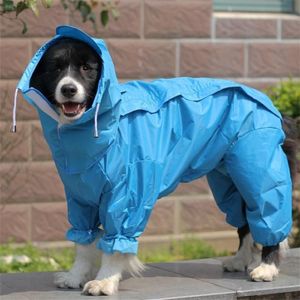 犬用アパレル大きなレインコート服ビッグミディアムドッグのための防水レインラインジャンプスーツゴールデンレトリバー屋外ペット衣料品コート1770