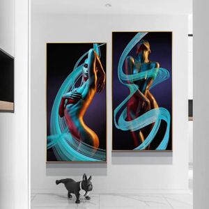 Abstract Sexy Charming Woman Body Art Posters and Prints Canvas Painting Print Wall Art for Living Room Home Decor Cuadros No Fra305k