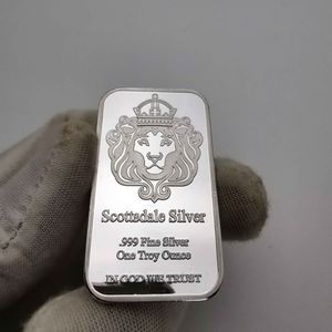 100 adet manyetik olmayan Scottsdale para zanaat 1 oz aslan kafa gümüş kaplama dekorasyon hediyesi koleksiyon hatıra bar328o