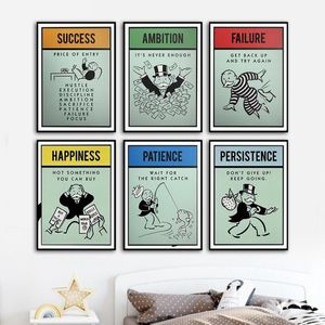 ALEC MONOPOLIES INSPIRATION Success Ambition Patience Canvas Affisch Wall Art for Living Room Home Decor No Fram3183