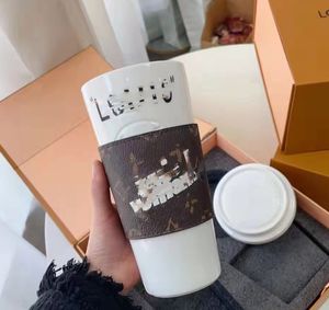 Neue kreative Lederbezug Keramiktasse Kaffeetasse Thermotransfer Geschenk Bone-China Tassen