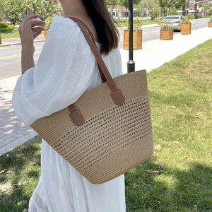 Large Capacity Tote Bag High-end Texture Single Shoulder Crossbody for Work Commuting Underarm Grass Woven