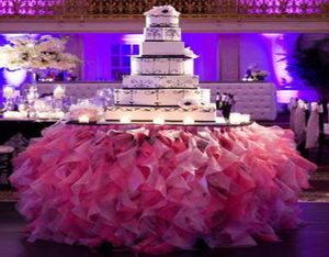 Pano de mesa personalizado com babados, para festa de casamento, evento diy, decoração de mesa tutu de chiffon, decoração de casamento 20158843105