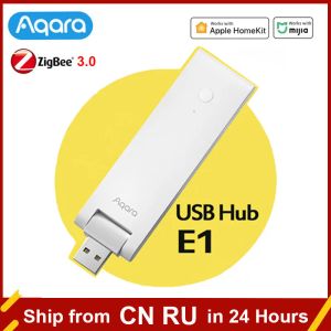 Kontrollera nya AQARA E1 Hub Zigbee 3.0 USB Smart Gateway för AQARA Wireless Zigbee Sensor Switch Control Work med Mijia Mi Home HomeKit