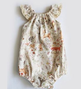 Baby Girl Romper Summer Cute noworodka niemowlęta dziewczęta koronkowe kwiatowe jelenia drukowanie rompers Baby Girl Ubrania kombinezon dla dzieci 7272900