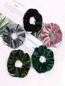 Velvet Hair Scrunchies Zipper Women Scrunchy Elastic Hair Bands Girls Velor Headwear Ponytail Holder Pleuche Hair Ties Bag 0925 Y9719724