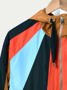 Kadın ceketleri temizleme fiyatı fermuar renk patchwork rüzgar kırıcı ceket kadınlar için kapüşonlu çizim